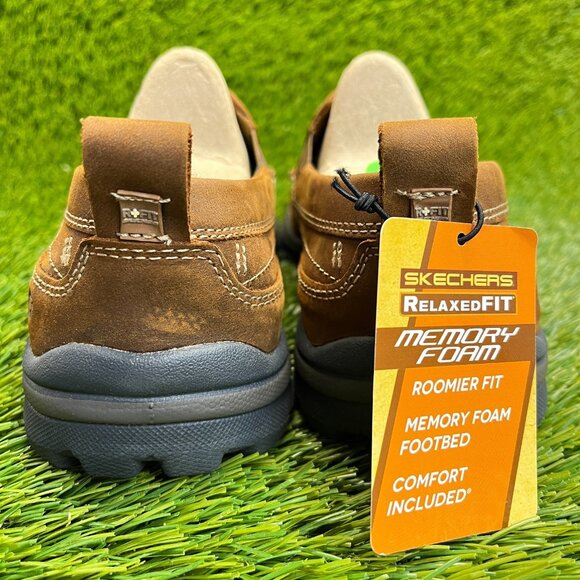 Skechers Superior Gains Mens Size 7.5 Brown Classic Leather Slip On Loafer Shoes main image 9